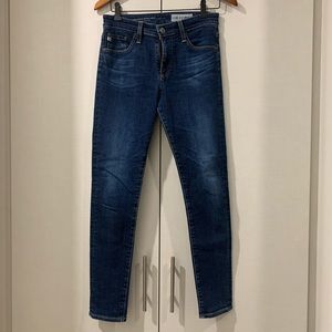 AG High-waisted skinny jeans, dark wash